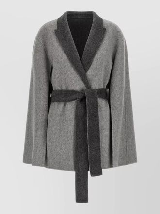 Alberta Ferretti cardigan coat cape sleeves belted waist