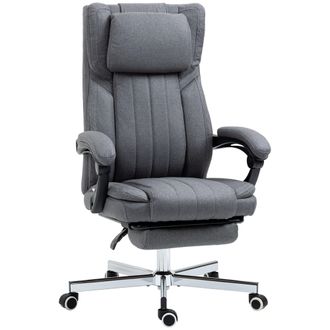 HOMCOM Executive Office Chair Reclining Office Chair with Headrest Dark Grey | TJ Hughes