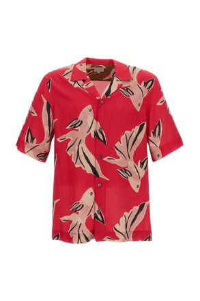 Paul Smith Flowing Oversized Short-Sleeve Shirt With Abstract Bird Print