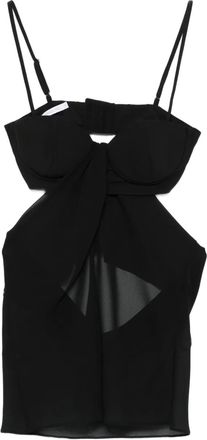 Patrizia Pepe Canotta con drappeggio - Nero