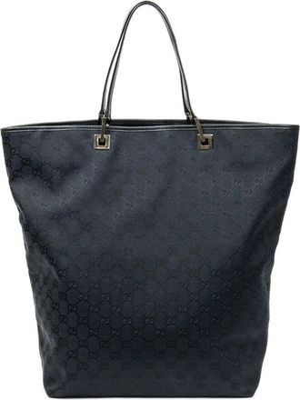 Gucci Borsa tote grande con stampa logo - Nero