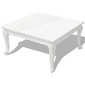 Berkfield Home Coffee Table 80x80x42 cm High Gloss White | Size: 80 x 80 x 42 cm