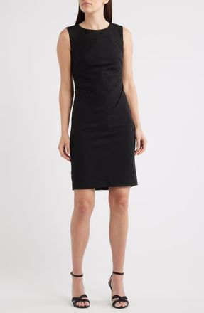 Anne Klein Radiant Pleat Scuba Crepe Sheath Dress in Anne Black at Nordstrom, Size 10