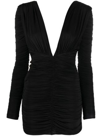 Alex Perry Abito corto con ruches - Nero