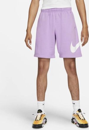 Nike Sportswear Club Shorts Mens Purple Graphic Drawstring Waist UPS942