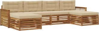 vidaXL Conjunto De Sof&aacute;s De Exterior 6 Uds. Madera De Acacia S&oacute;lida Vidaxl