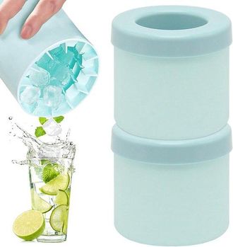 OEM Bandeja De Silicona Para Cubitos De Hielo - Apilable - 2 Piezas - Azul