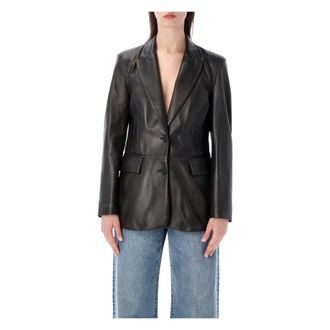 S.W.O.R.D 6.6.44 Leather Jackets, female, Black, Size: S Single-Breasted Leather Blazer