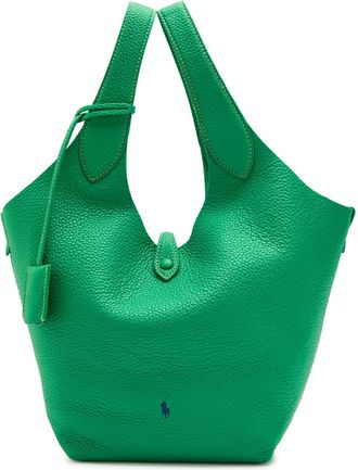 Polo Ralph Lauren Player Medium Grained Leather Tote bag - Green - One Size