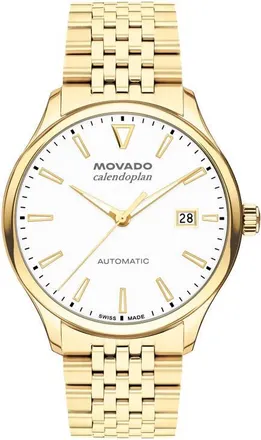 Movado Calendoplan Automatic Bracelet Watch, 40mm in White at Nordstrom