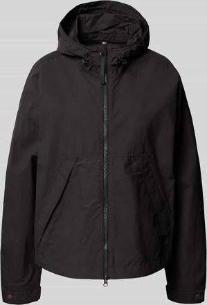 Camel Active Jacke mit Kapuze und Zweiwege-Rei&szlig;verschluss in Black, Gr&ouml;&szlig;e 38