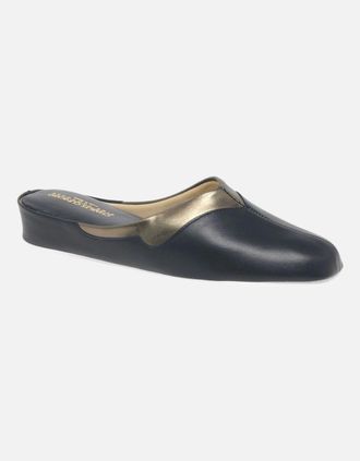 Relax Slippers Womens Messina Ladies Slipper - Navy Lea Pewt - Size: 4