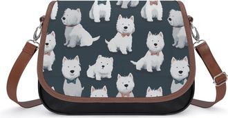 Generic West Highland White Terrier Fashion Womens Crossbody Bags Novelty Handbag Shoulder Bag Purse