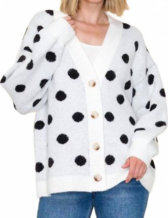 Staccato Alice Polka Dot Cardigan In White