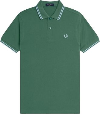 Fred Perry M3600 Slim Fit Twin Tipped Polo - Heren - Polos - Groen - XL - Leer - Tops