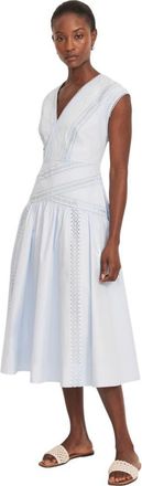 Mint Velvet Trim Detail Extreme Midi Dress in Blue at Nordstrom, Size 4