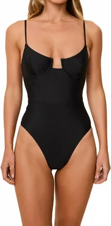 Solid & Striped Veronica One Piece Swimsuit In Black