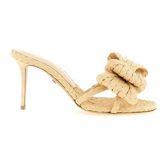 Mach & Mach Le Cadeau Mules - female - MACH & MACH - Heeled Mules - Beige - 6 1/2 UK - Shoes