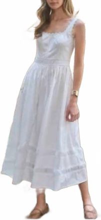 Moon River Claudia Midi Dress In White
