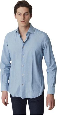 Mazzarelli Stijlvolle Shirt voor Mannen - Heren - Casual Overhemden - Blauw - L - Overhemden