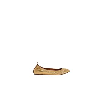 Lanvin Schoenen, Dames, Geel, 38 EU, Leer, Gelamineerde leren ballerina flats