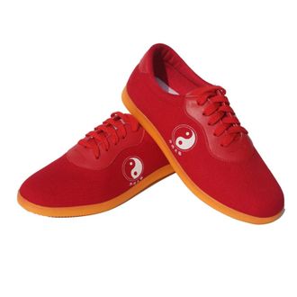 Generic Martial Arts Shoes,Taekwondo Tai-Chi Kung-Fu Trainers Adult Child Non-Slip Breathable Gym Outdoor Sports(Red,9.5 UK)