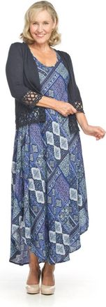 Papillon Stretch Cardigan With Lace Trim In Black