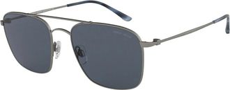 Giorgio Armani Ruthenium/Grijs Metalen Zonnebril voor Mannen - Heren - Zonnebrillen - Grijs - 55 MM - Accessoires