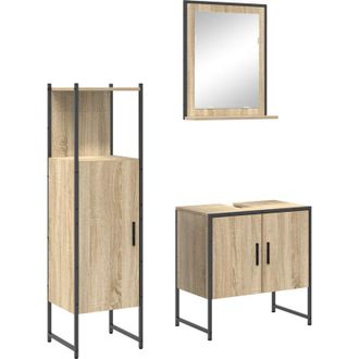 vidaXL Juego De Muebles De Ba&ntilde;o 3 Pcs Marr&oacute;n 60 X 33 X 60 Cm Vidaxl