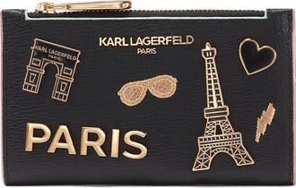 Karl Lagerfeld Small Wallet with Pins in Black/gold at Nordstrom