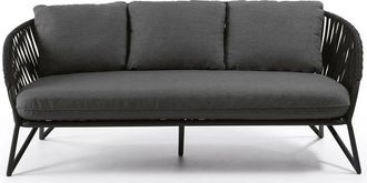 K Home In-/Outdoor 3-Sitzer Design-Sofa Branka 180 cm - Schwarz
