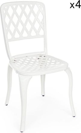 Konte Design Lote de 4 sillas aluminio blanco
