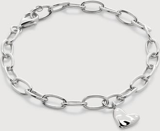 Monica Vinader Sterling Silver Heart Charm Bracelet
