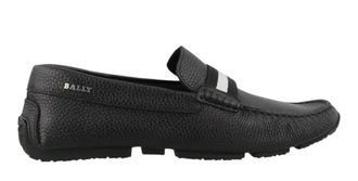 Bally Pearce 6234463 Mens Black Bovine Grained Leather Driver Shoes