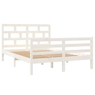 Berkfield Home Beautiful Bed Frame White Solid Wood Pine 140x200 cm