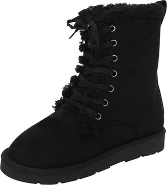 Generic Winter Shoes Mens Warm Lined Winter Boots Womens Winter Boots Outdoor Mens Elegant Leather Snow Boots Waterproof Winter Boots Outdoor, black, 9.5 UK