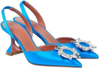 Amina Muaddi Begum 70 Satin Slingback Pumps
