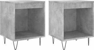 vidaXL Vidaxl - Mesitas noche 2 uds madera ingeniería gris hormigón 40x35x50 cm