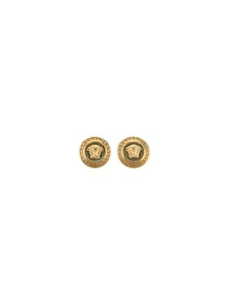 Versace Womens Earrings Medusa Logo Tribute Gold Metal
