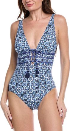 Tommy Bahama Terrazzo Tile Tie-Front One-Piece