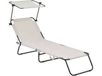 Habitat et Jardin Tumbona Plegable lazy - Con Sombrilla - Beige
