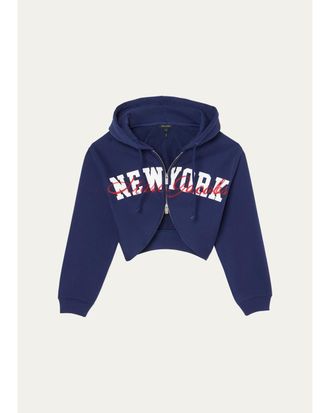 Marc Jacobs Canal Street Logo Crop Zip Hoodie