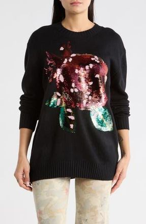Desigual Sequin Knit Sweater in Black at Nordstrom Rack, Size Medium