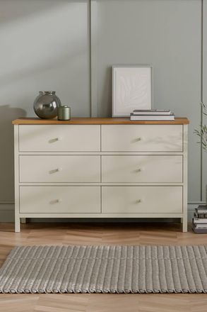 Julian Bowen Coxmoor 6 Drawer Wide Chest in Ivory