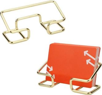 OEM 2 Tarjeteros Met&aacute;licos De Escritorio, Organizadores, Color Dorado, Para Oficina Y Hogar