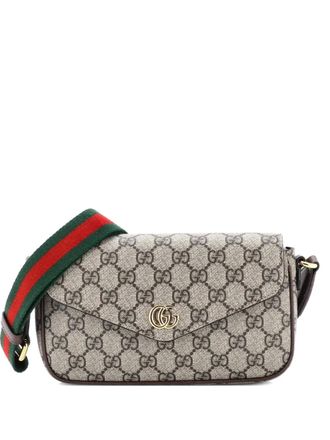 Gucci Ophidia Envelope Flap GG Coated Canvas Mini shoulder bag - Brown