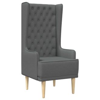 vidaXL Silla De Respaldo Alto Con Capiton&eacute; Con Botones Gris Oscuro Vidaxl