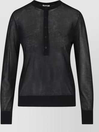 Filippa K long sleeve knit top sheer ribbed