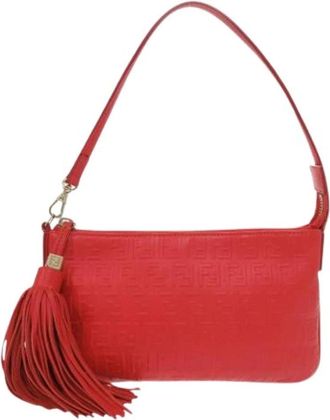 Fendi Pre-owned Vintage Schoudertas - Dames - Vintage Schoudertas - Rood - ONE Size - Leer - Vintage