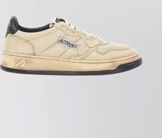 Autry cracked leather sneakers padded collar